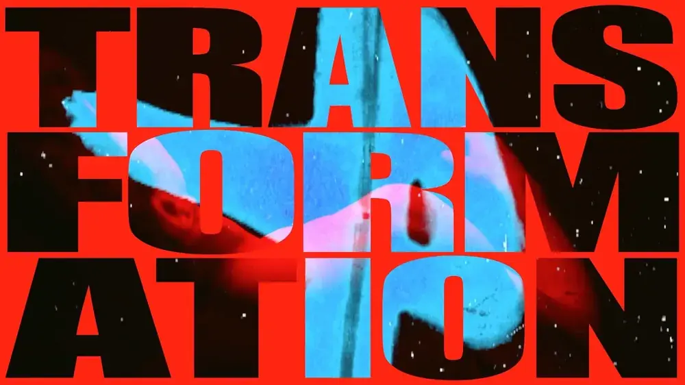 Transformation title over a red frame