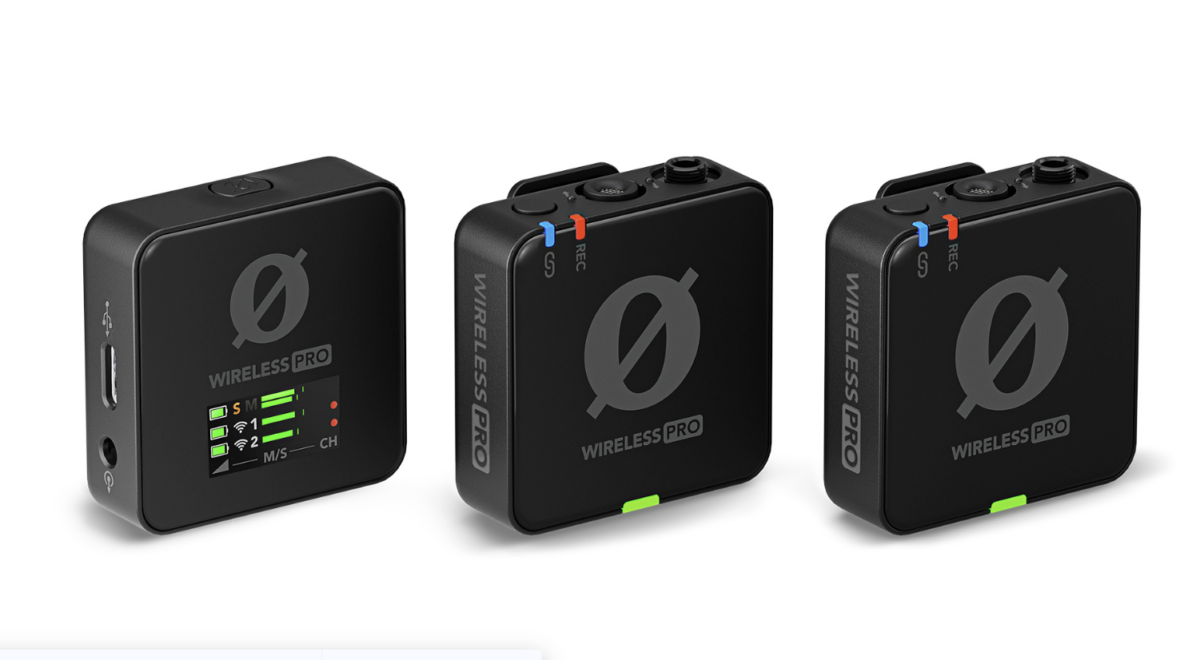 RØDE Wireless PRO 2-Person Lav Mic System with dual transmitters and receivers.