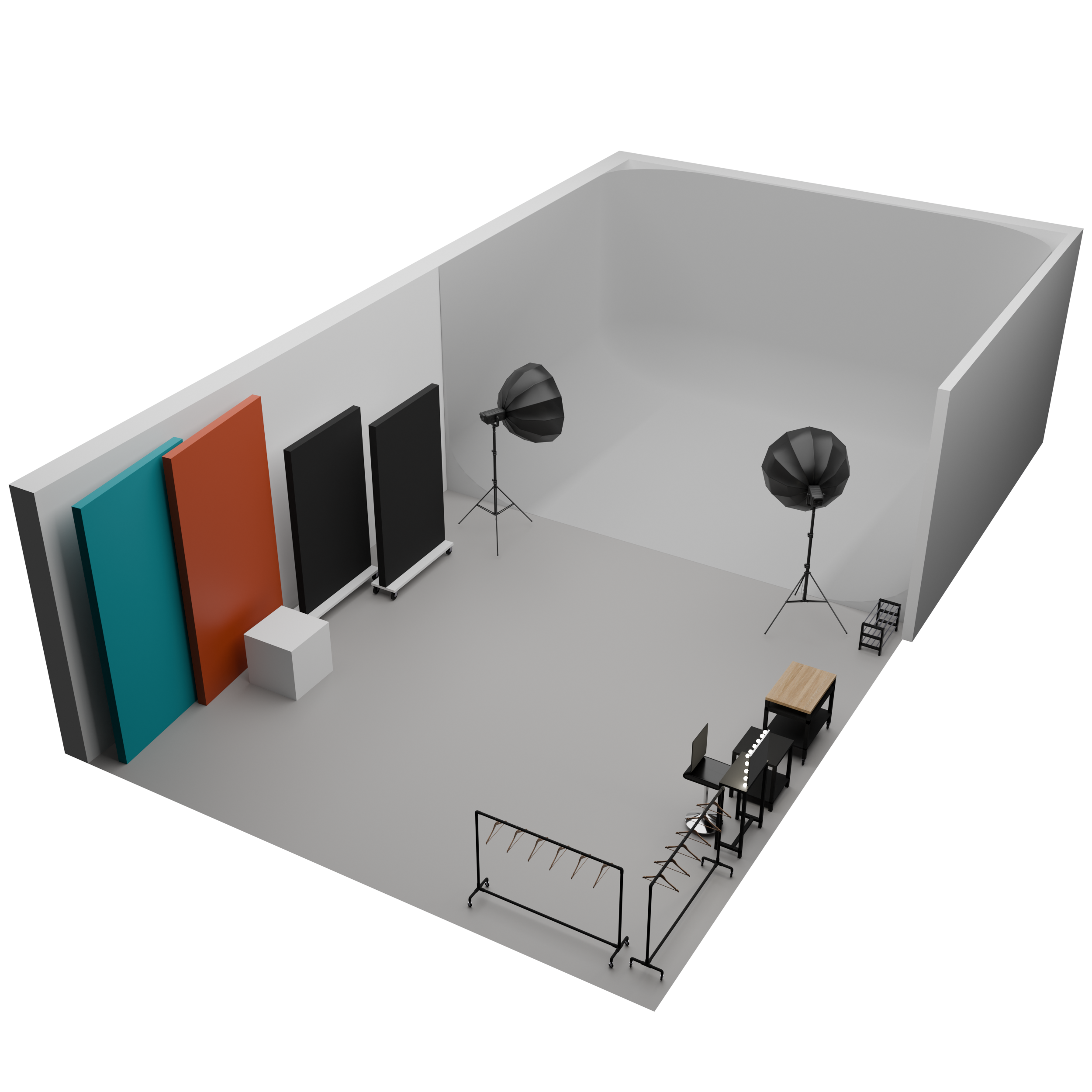 Estúdio cyclorama Lisboa — vista 3D