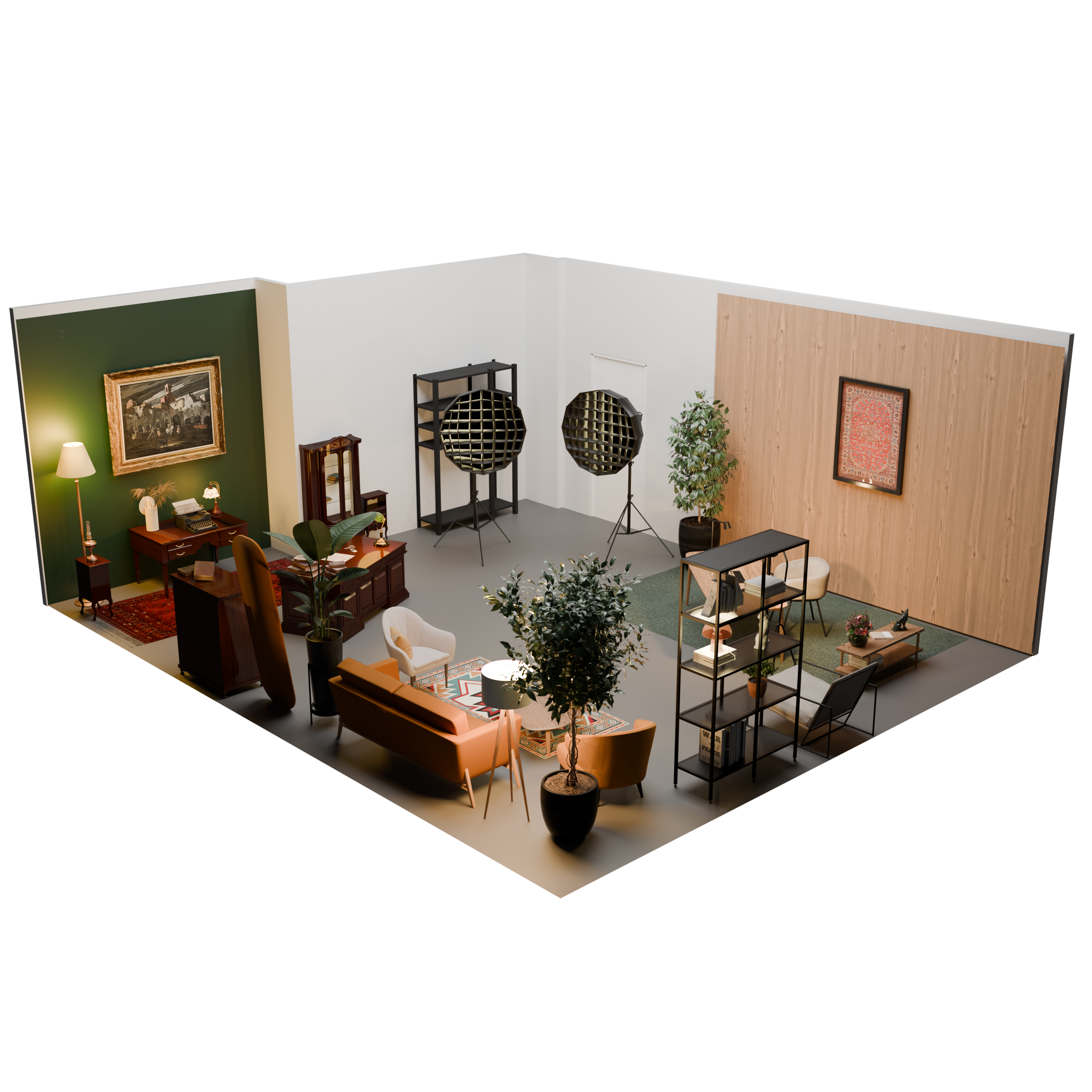 Estúdio de Content — vista 3D alternativa